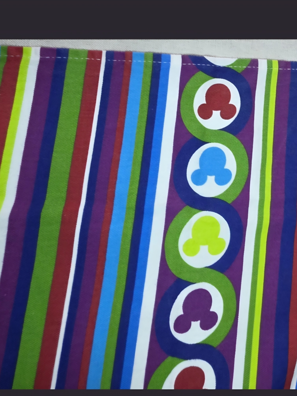 Vintage Disney Parks Mickey Mouse Color Fusion Striped Kitchen Towel